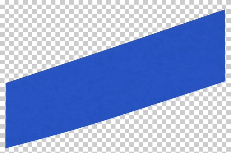 A blank cobalt matte paper wide diagonal sash on a transparent background.