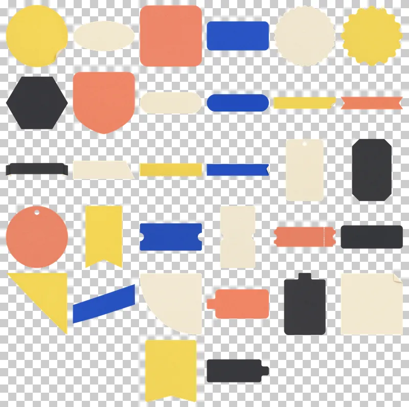 Promo Sticker Labels PNG Collection: all 32 elements in one grid