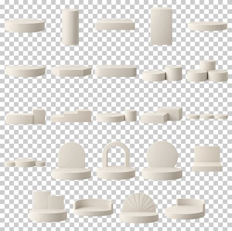 Product Display Podiums PNG Collection: all 24 elements in one grid