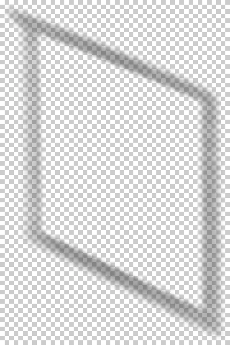 Soft shadow of a single oblique window frame with a broad clear center.