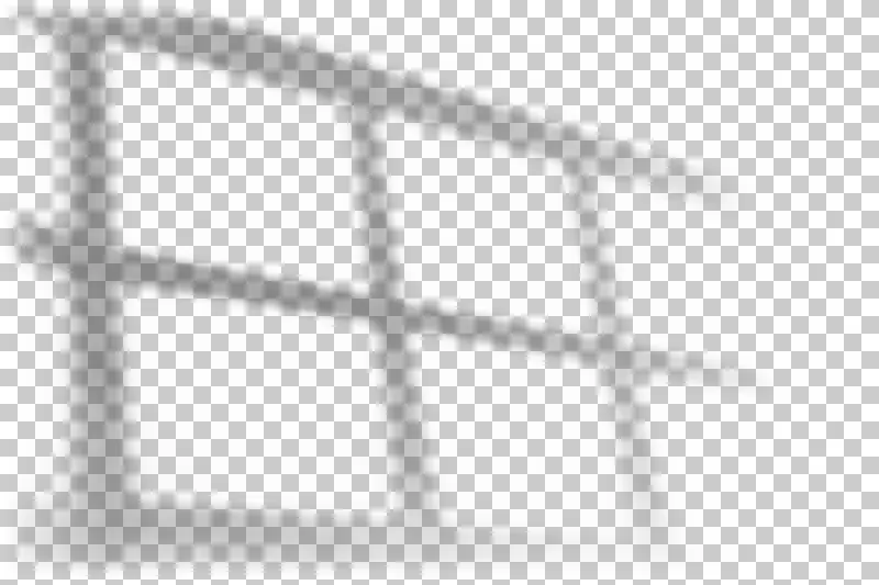 Cast shadow of a wide rectangular window pane grid with large transparent gaps.