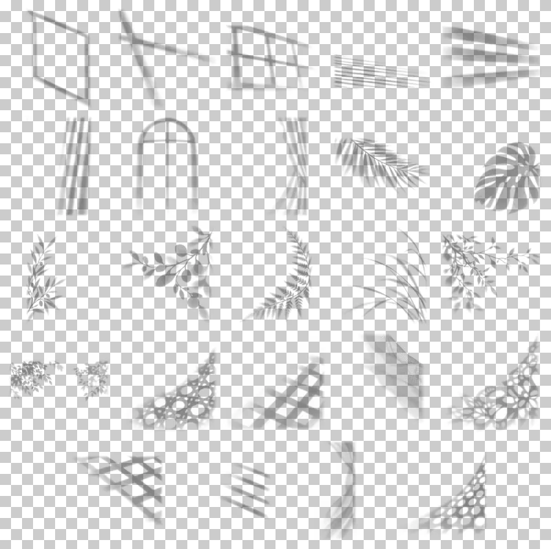 Natural Shadow Overlays PNG Collection: all 24 elements in one grid