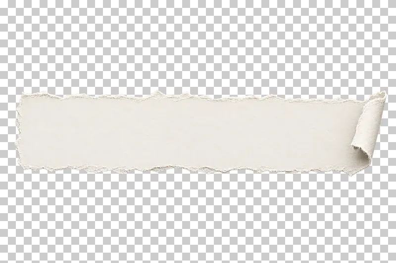 Blank torn paper headline strip with one gently curled end.
