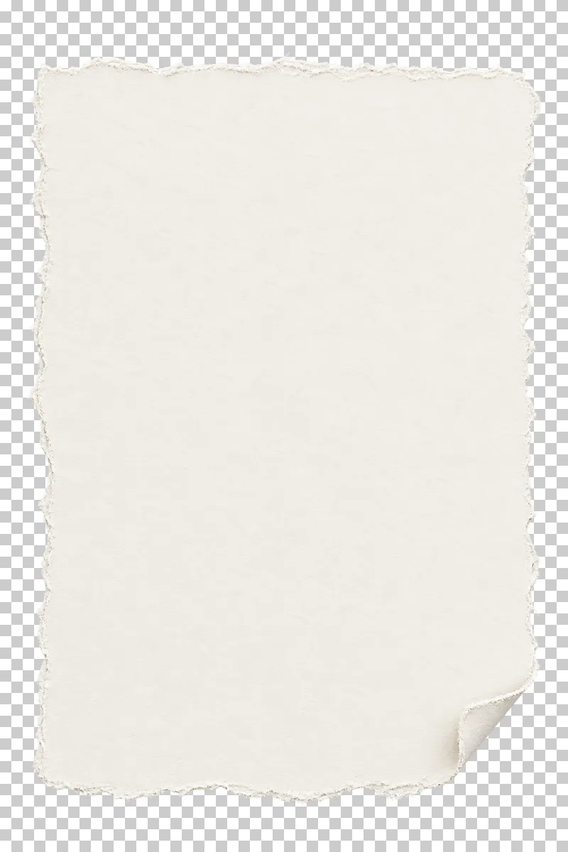 Blank large torn paper text panel with a subtly curled corner.