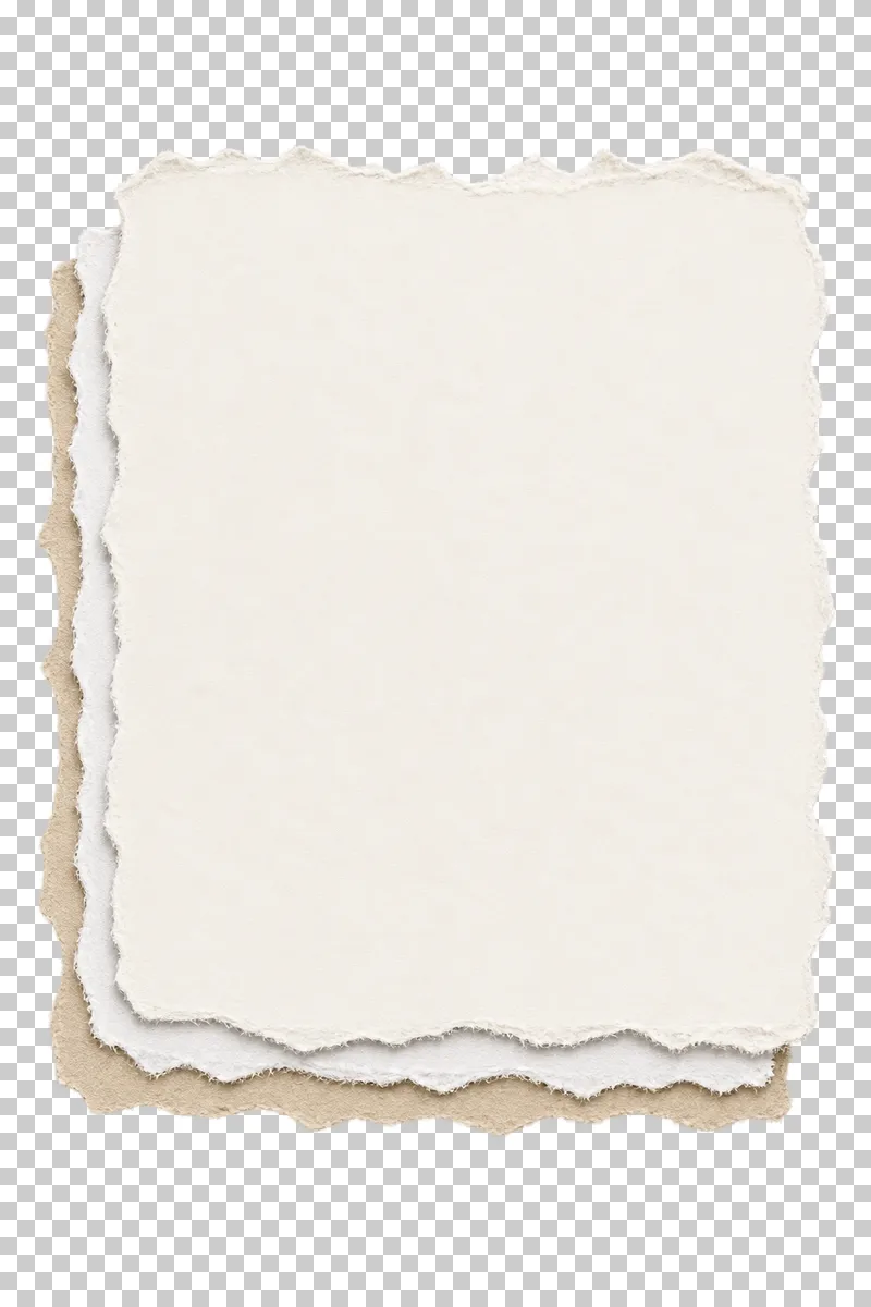 Three broad offset torn paper layers with a blank face for event information.