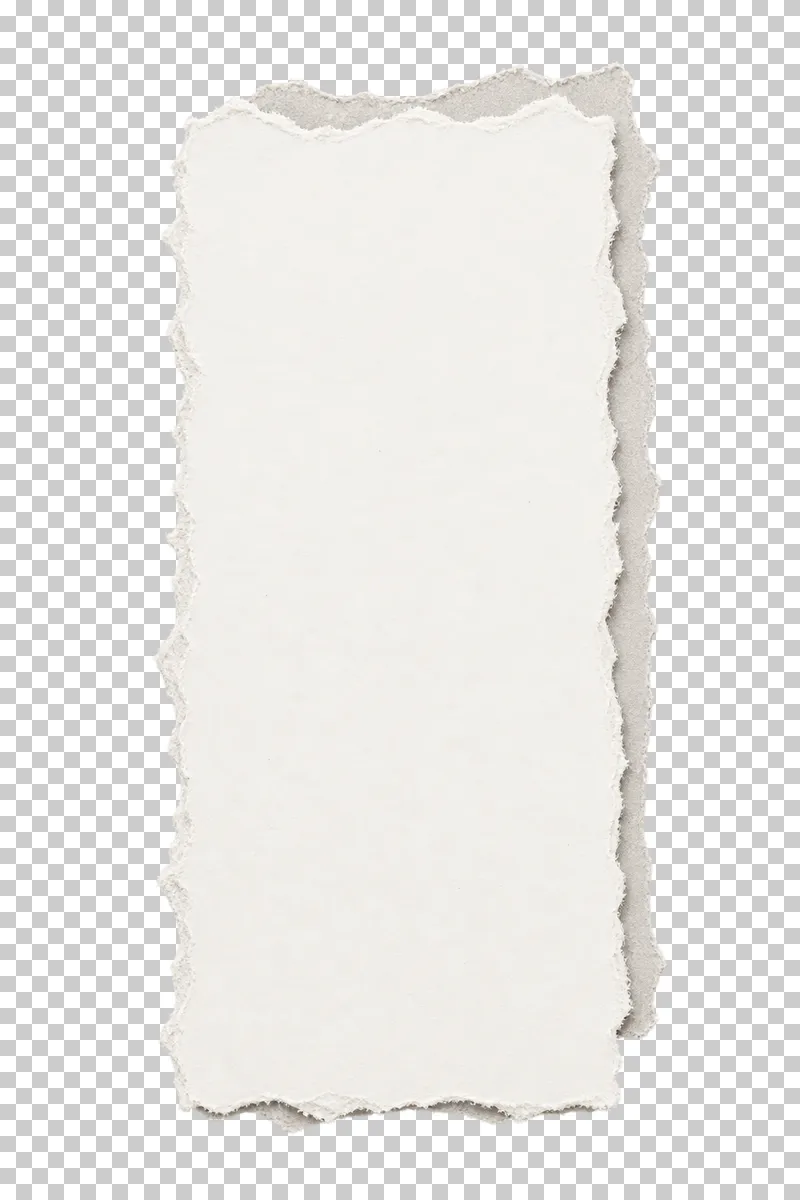 Two gently shifted tall torn paper layers with a blank face for a vertical note.