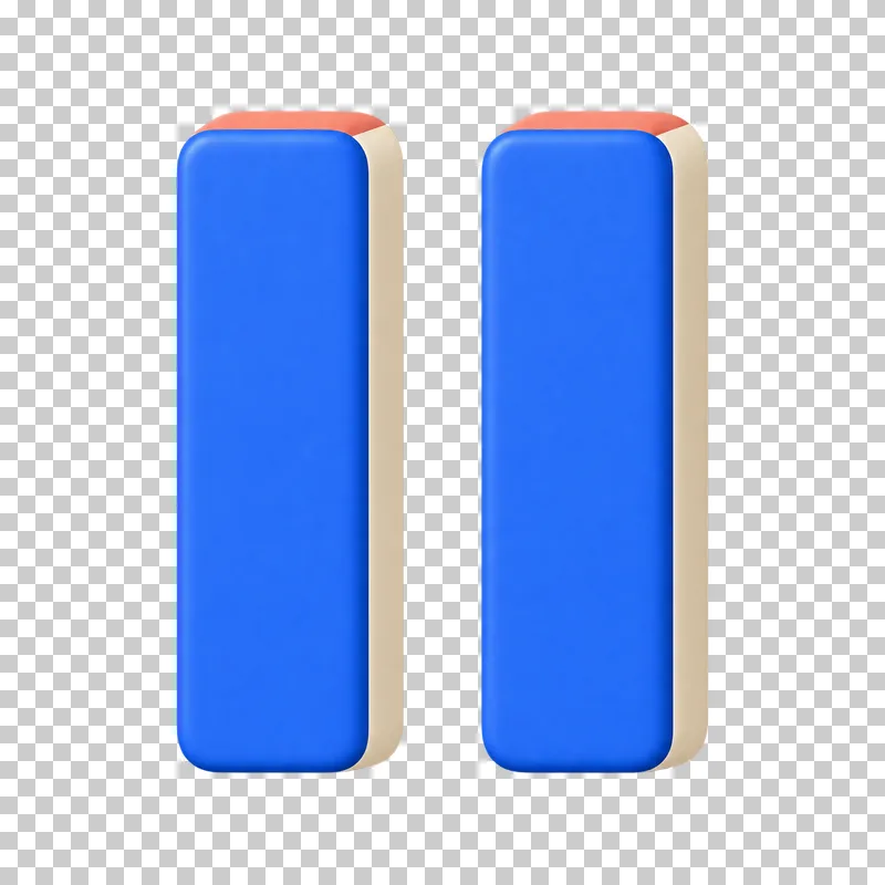 Two parallel cobalt pause bars separated by a transparent gap.