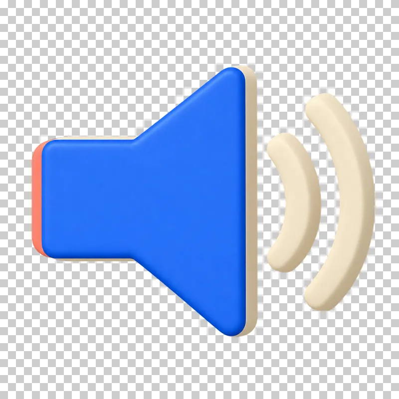 A cobalt loudspeaker with two cream sound-wave arcs.