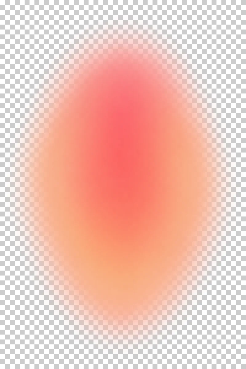 Vertical portrait aura in a soft coral to peach gradient with translucent feathered edges.