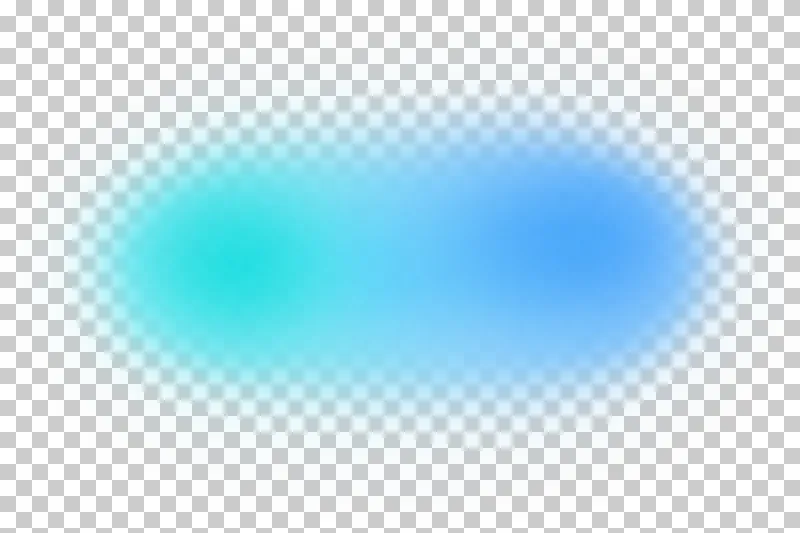 Horizontal product aura in a soft turquoise to soft sky blue gradient with translucent feathered edges.