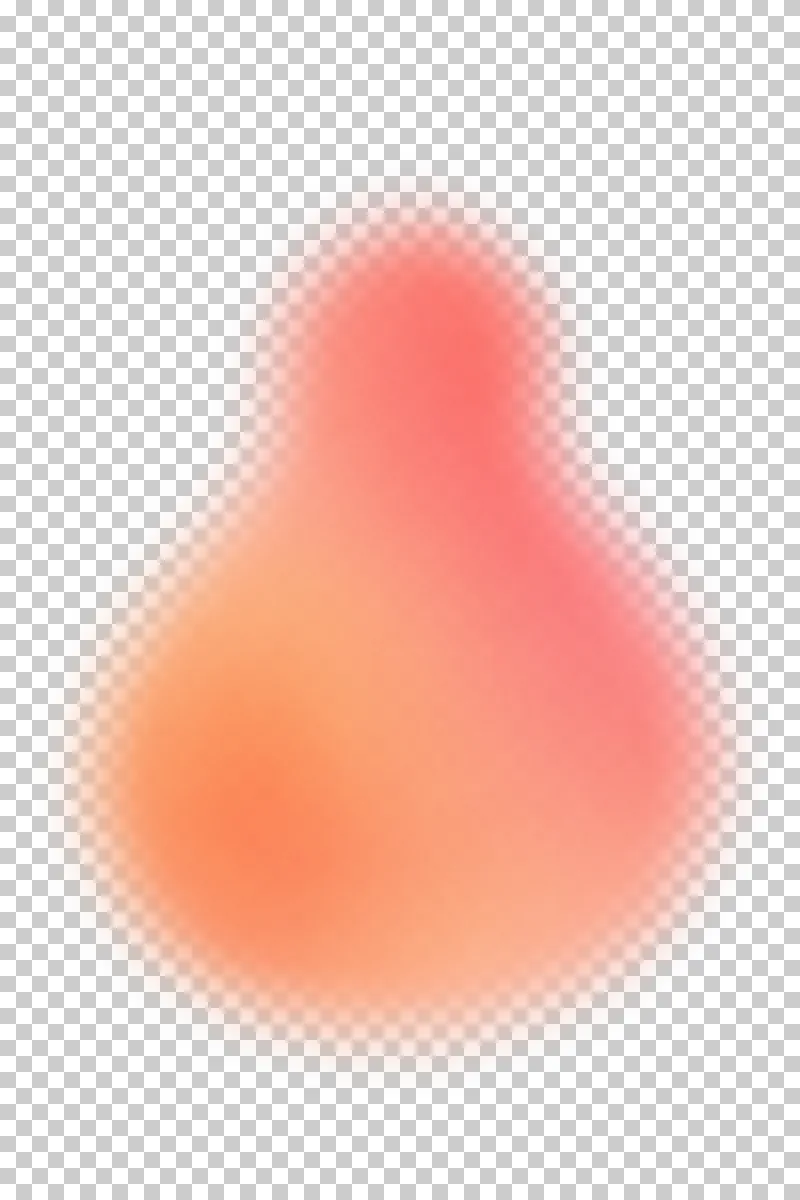 Soft pear aura in a soft coral to peach gradient with translucent feathered edges.