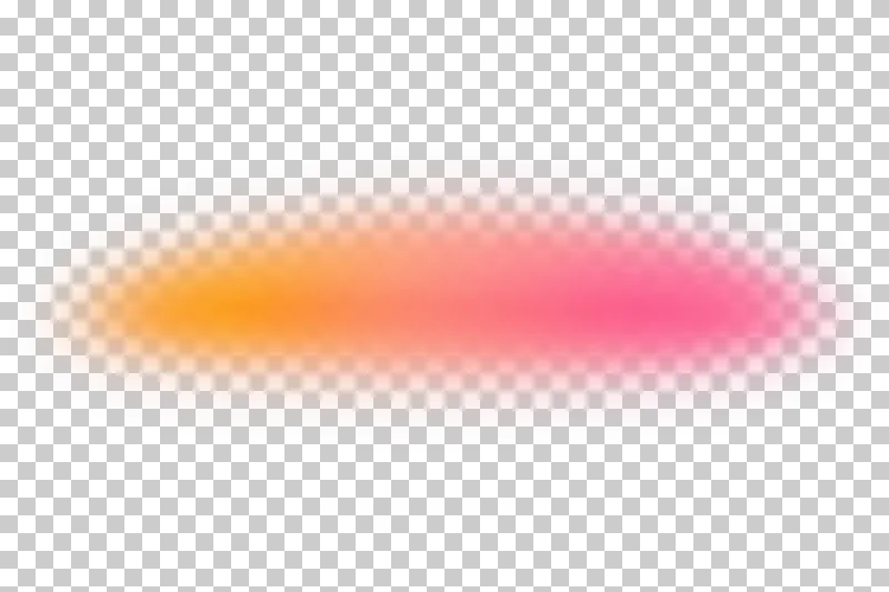 Wide low glow in a soft amber to rose pink gradient with translucent feathered edges.