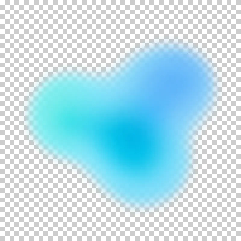 Organic focused cloud in a soft turquoise to soft sky blue gradient with translucent feathered edges.