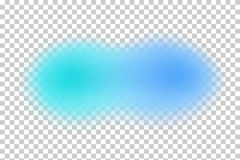Two-line text bed in a soft turquoise to soft sky blue gradient with translucent feathered edges.
