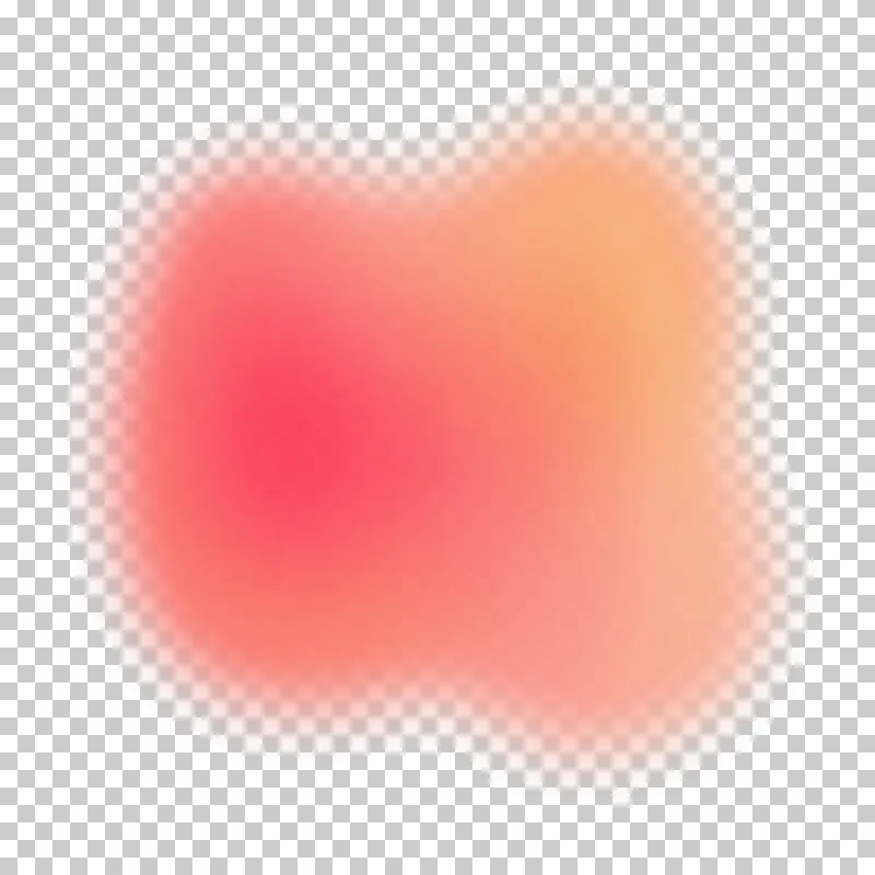 Irregular quote square in a soft coral to peach gradient with translucent feathered edges.