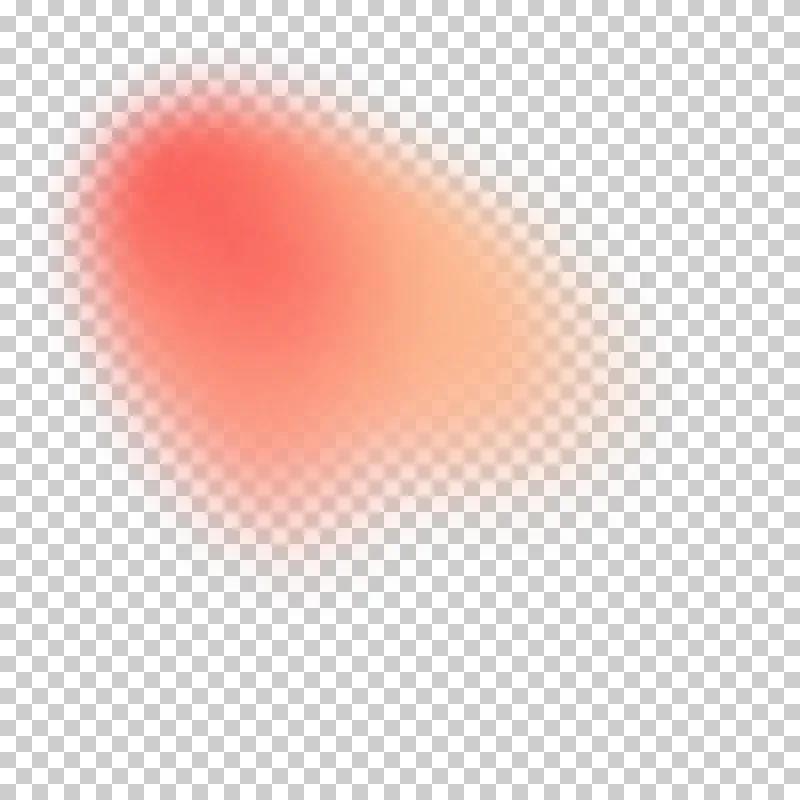 Corner glow in a soft coral to peach gradient with translucent feathered edges.