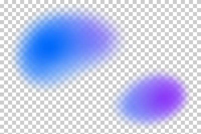 Separated corner glows in a soft cobalt blue to soft violet gradient with translucent feathered edges.