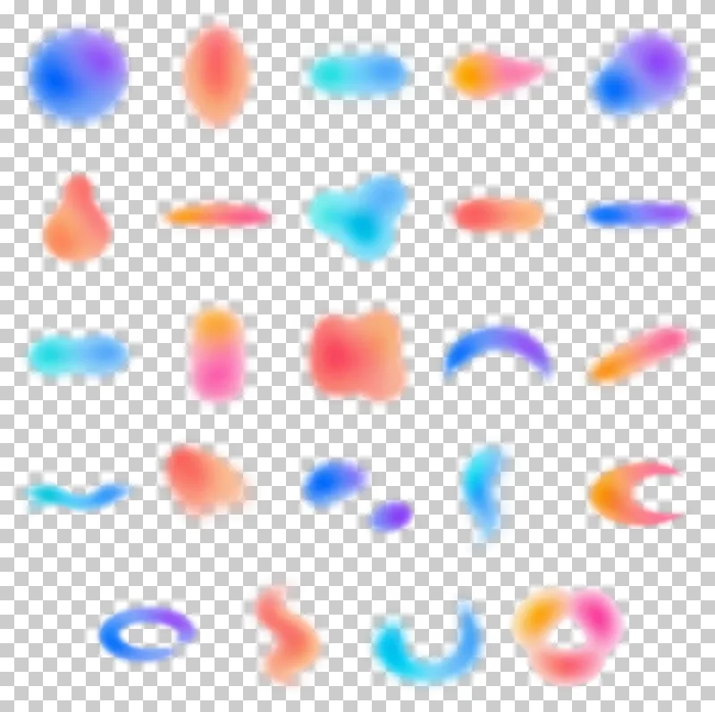 Gradient Focus Overlays PNG Collection: all 24 elements in one grid