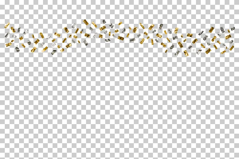 Gold and silver foil particles arranged as a thin horizontal ribbon. The remaining content area and all gaps are transparent.