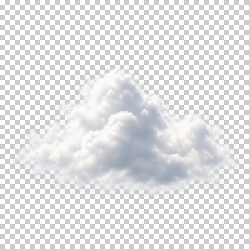 A small compact white cloud with soft translucent edges and subtle cool shadows.