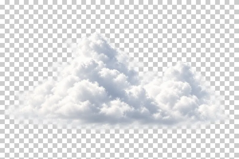A white cloud with a flat base and a billowing rounded top.