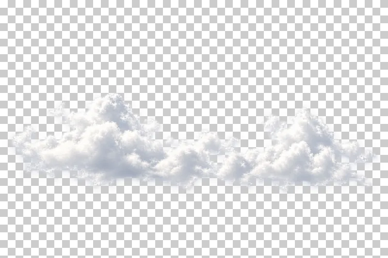 A broad low horizontal band of softly layered white clouds.