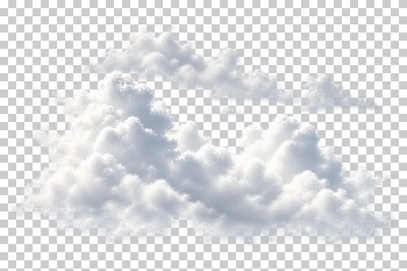 Two cloud layers with a larger foreground and a smaller distant layer.