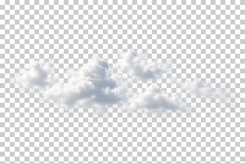 A distant group of white clouds with a soft atmospheric fade.