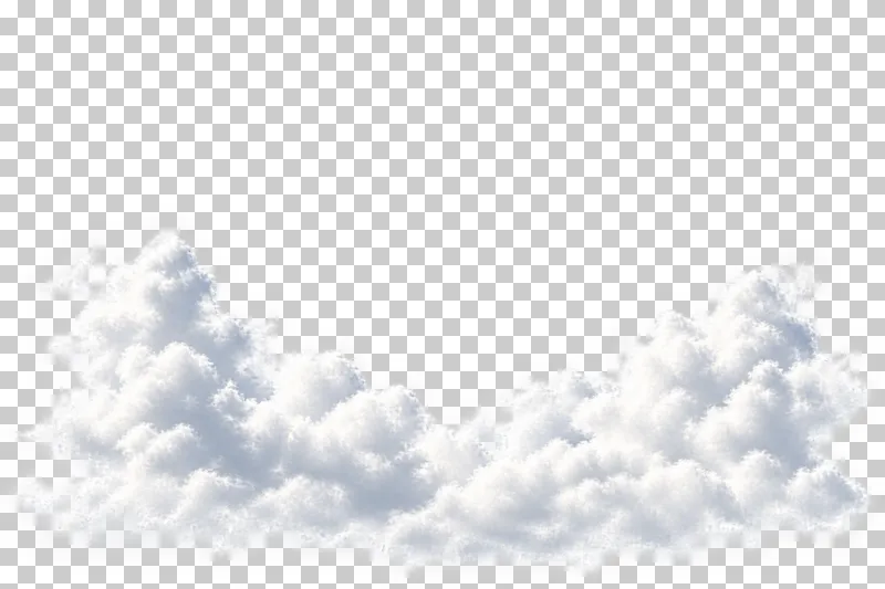 A lower layer of white clouds leaving open transparent space above.