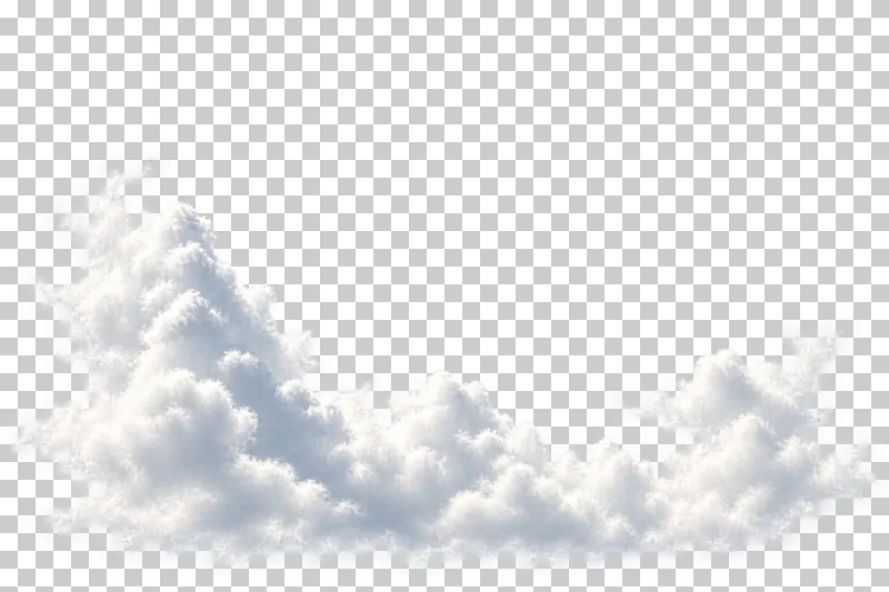A wide white cloud arrangement with a transparent opening for a title.