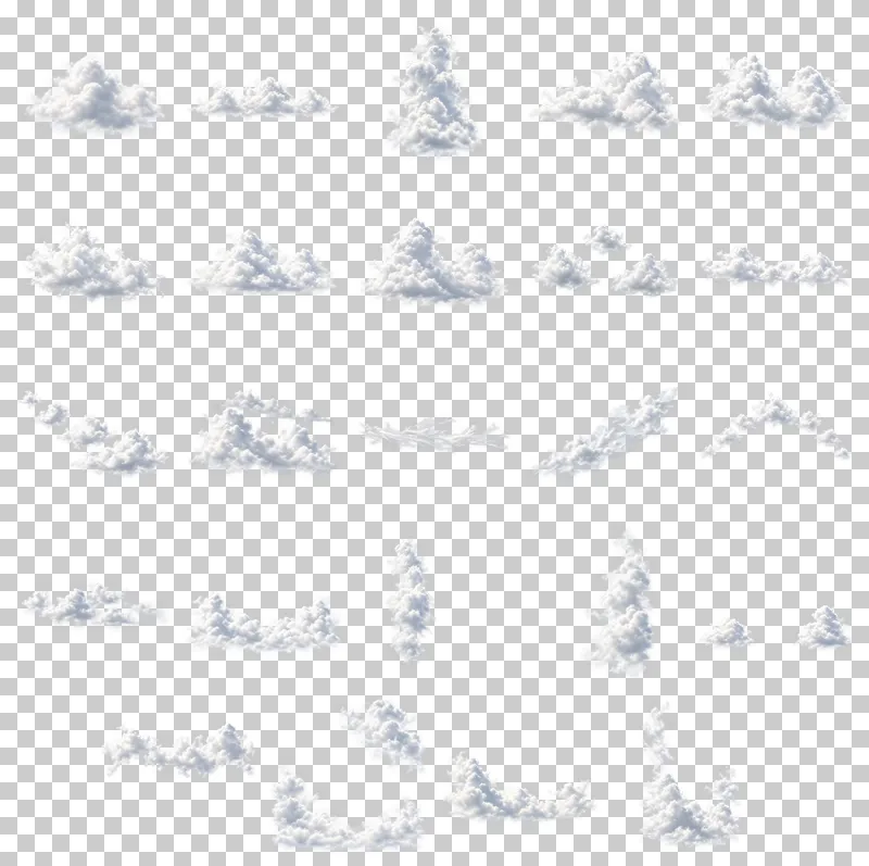 Real Clouds and Sky Overlays PNG Collection: all 24 elements in one grid