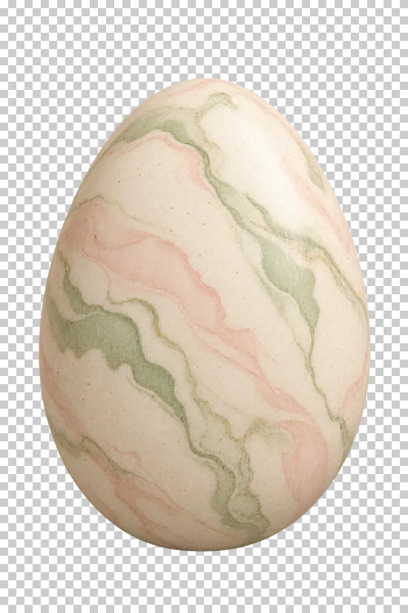 A pastel Easter egg with subtle marbled swirls.