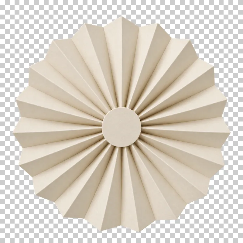 One standalone cream matte folded-paper gift rosette, face-on for overlay use.