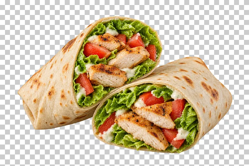 Generated advertising-style cutout of chicken wrap.