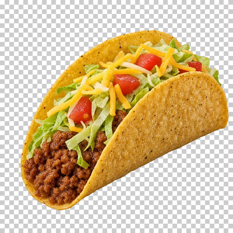 Generated advertising-style cutout of beef taco.