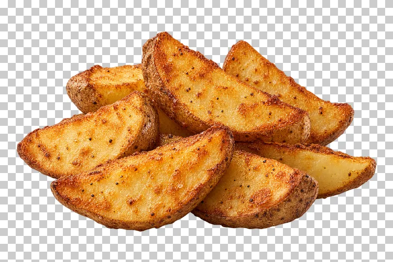Generated advertising-style cutout of potato wedges.