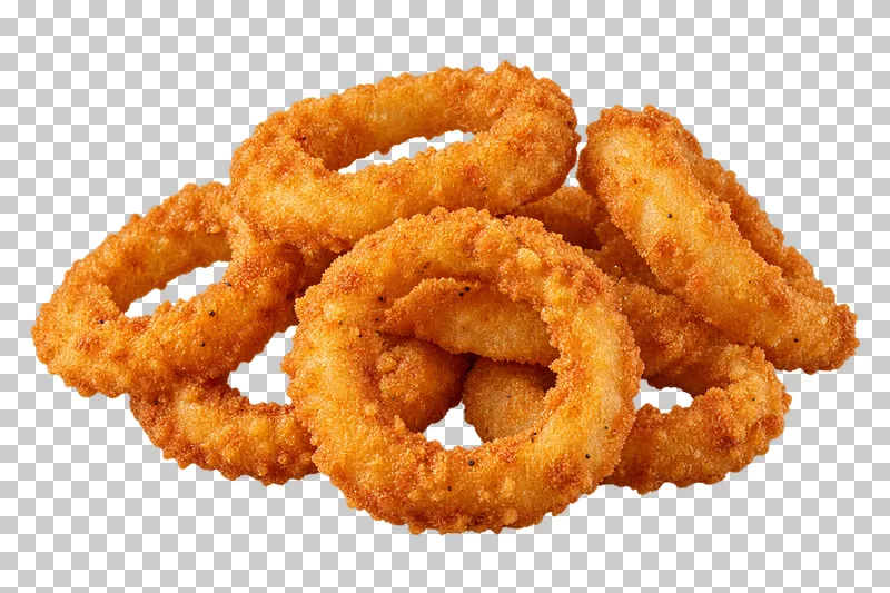 Generated advertising-style cutout of onion rings.