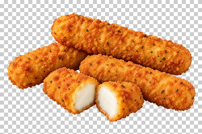 Generated advertising-style cutout of mozzarella sticks.