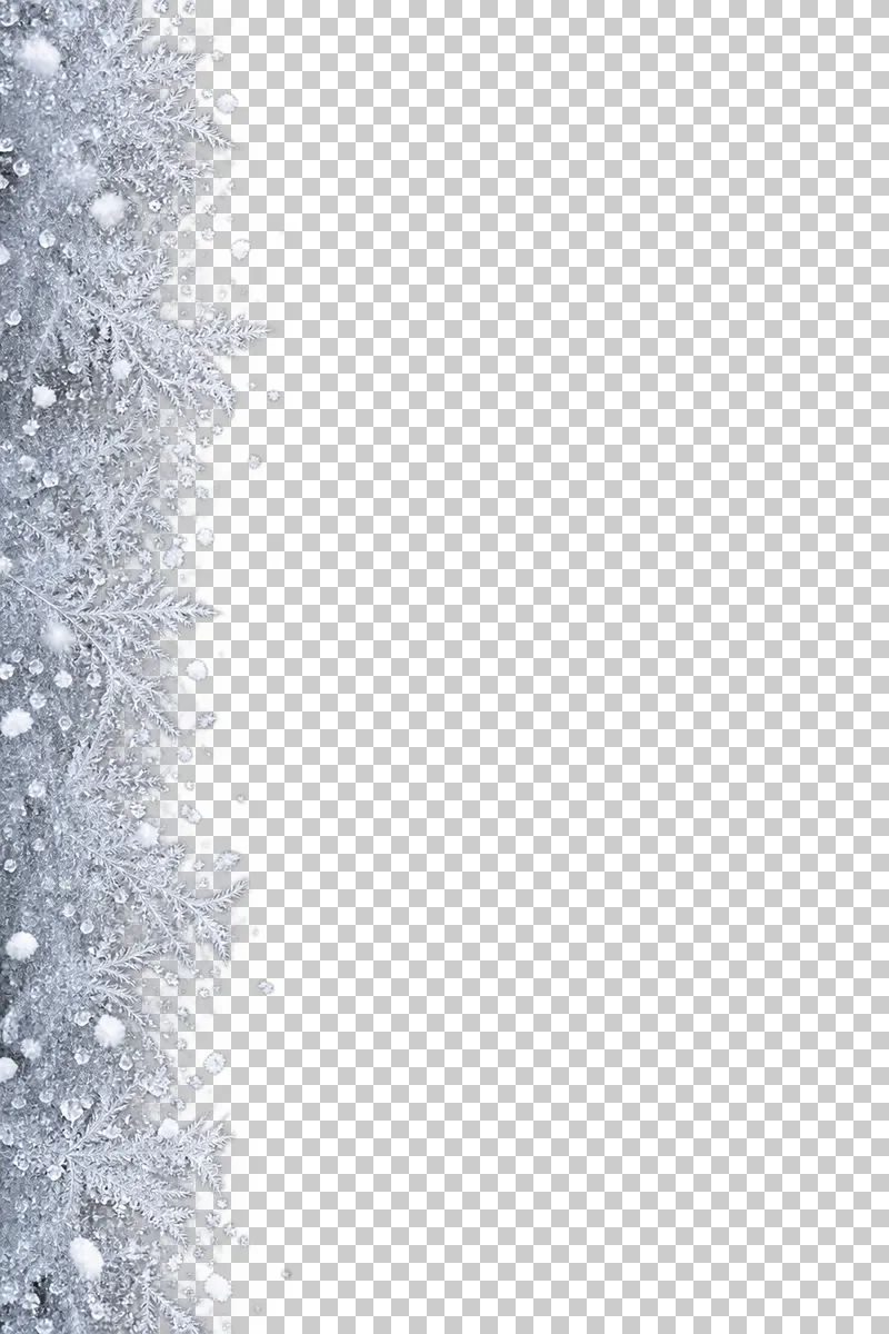 Photographic frost along one vertical side with an open opposite side.
