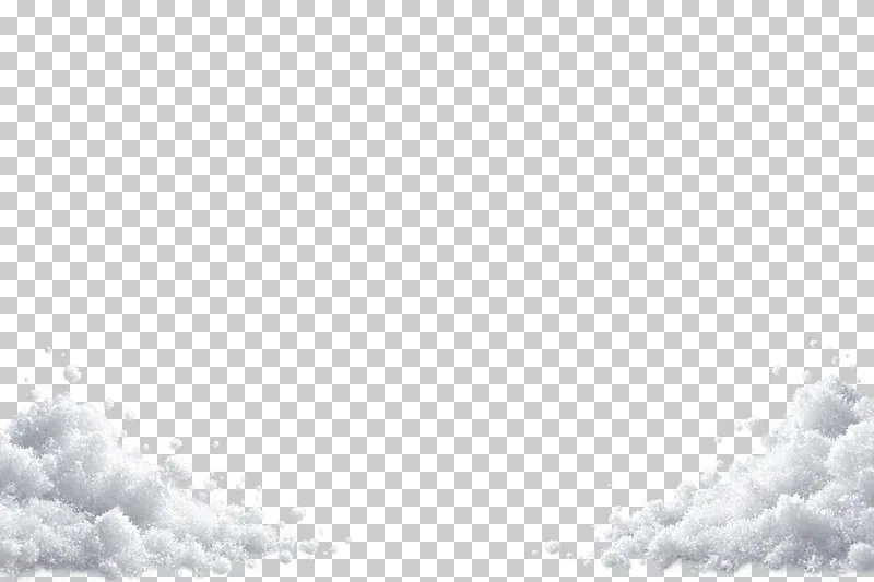 Separate snow accumulations in both bottom corners with an open center.