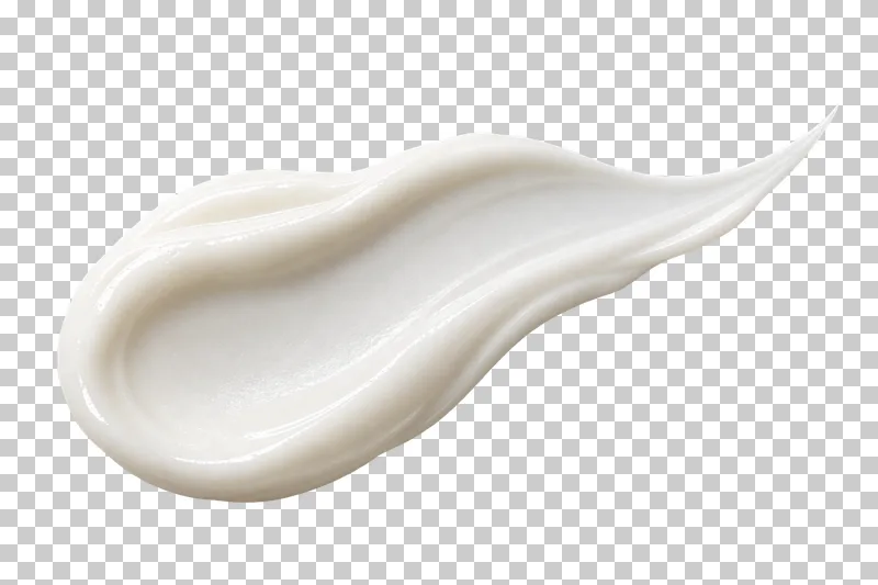 Lighter milky emulsion with flowing low ridges.