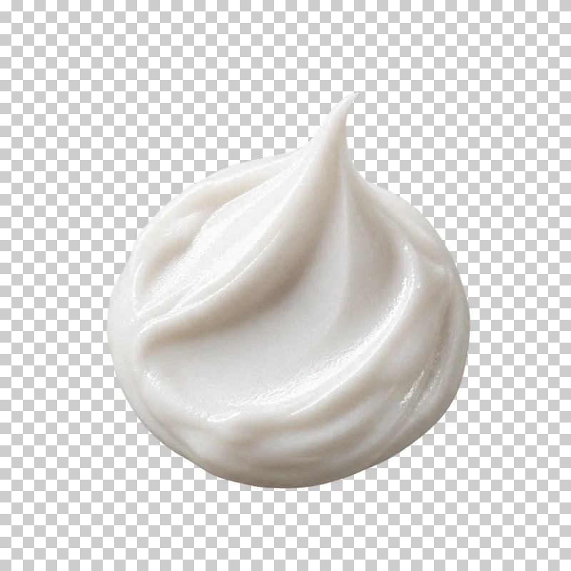 Small cream portion with a clearly defined peak.