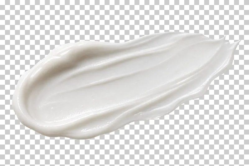 Thin wide lotion film with shallow striations.