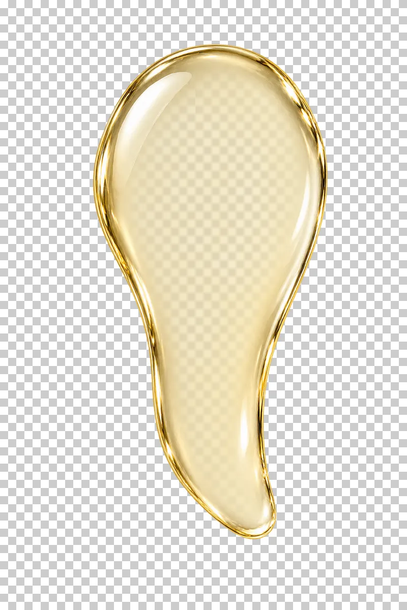 Translucent pale-golden oil droplet.