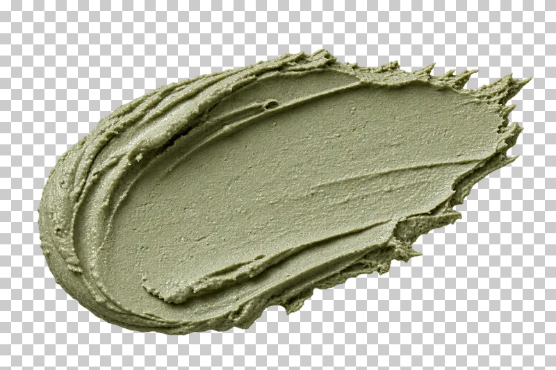 Matte sage-green clay paste with fine mineral grain.