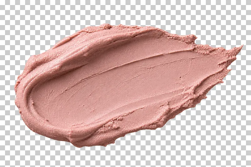Matte dusty-pink clay paste with fine mineral grain.
