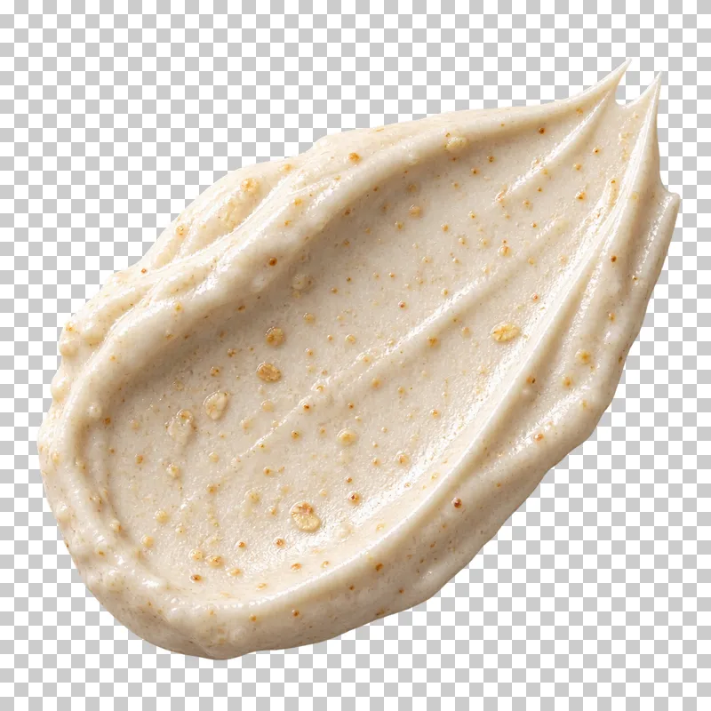 Creamy oatmeal mask with small oat flecks.