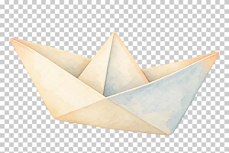 Watercolor illustration of small paper boat.