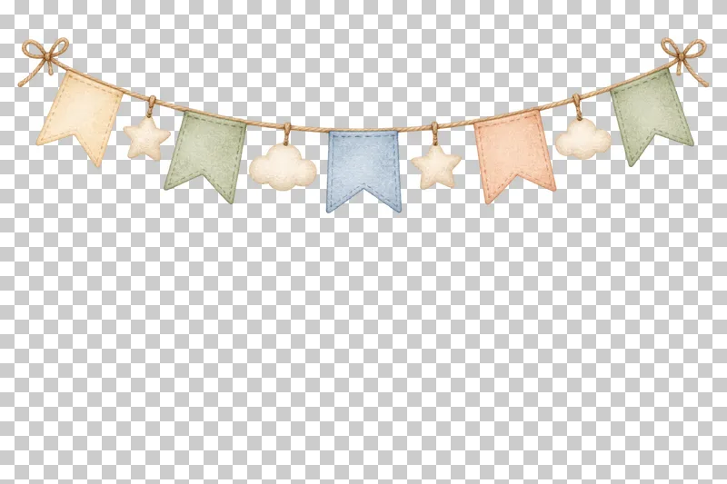 Watercolor illustration of top celebration garland.