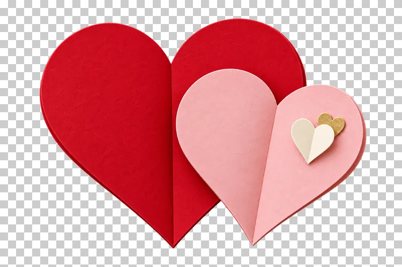 Two overlapping paper hearts arranged as a small composition.